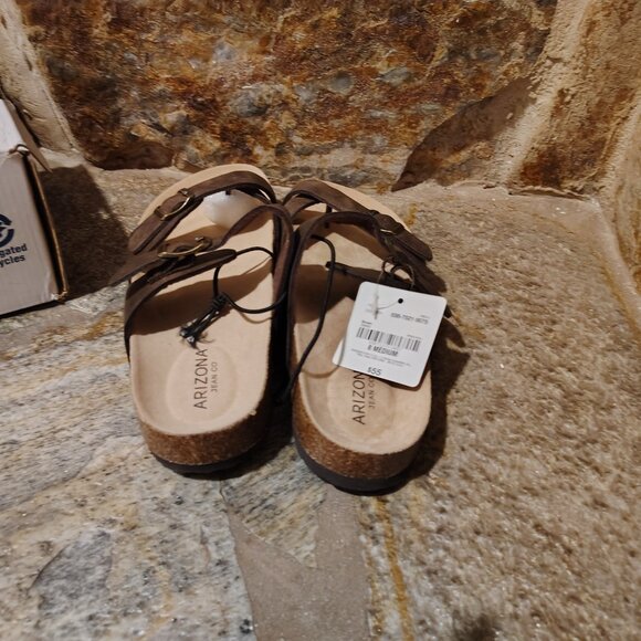 Arizona Fairhaven Womens Adjustable Strap Footbed Sandals Size 8 M Brown NIB NWT - Picture 7 of 11
